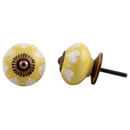 White Heart Ceramic Drawer Knob